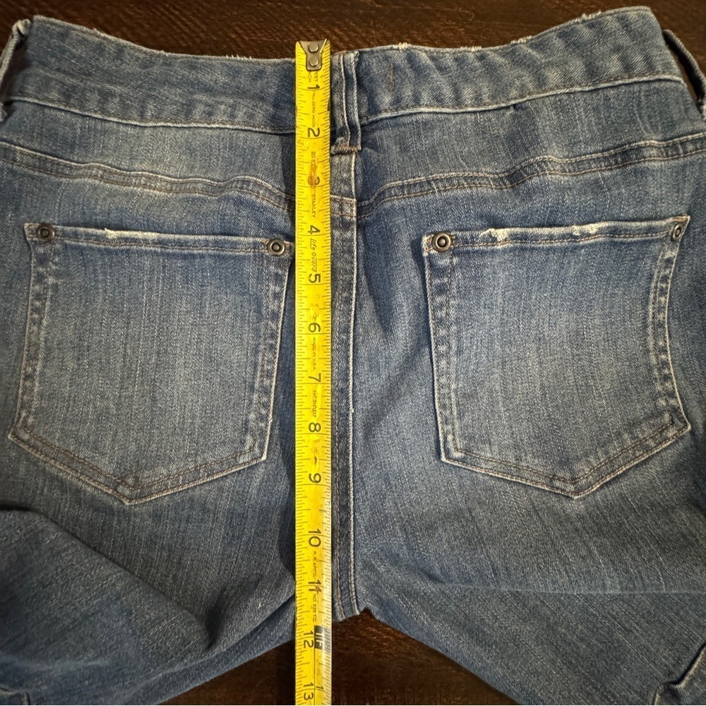 Free People Moto Skinny Distressed Jeans Blue 28 Edgy Biker Utility Denim - Picture 17 of 17